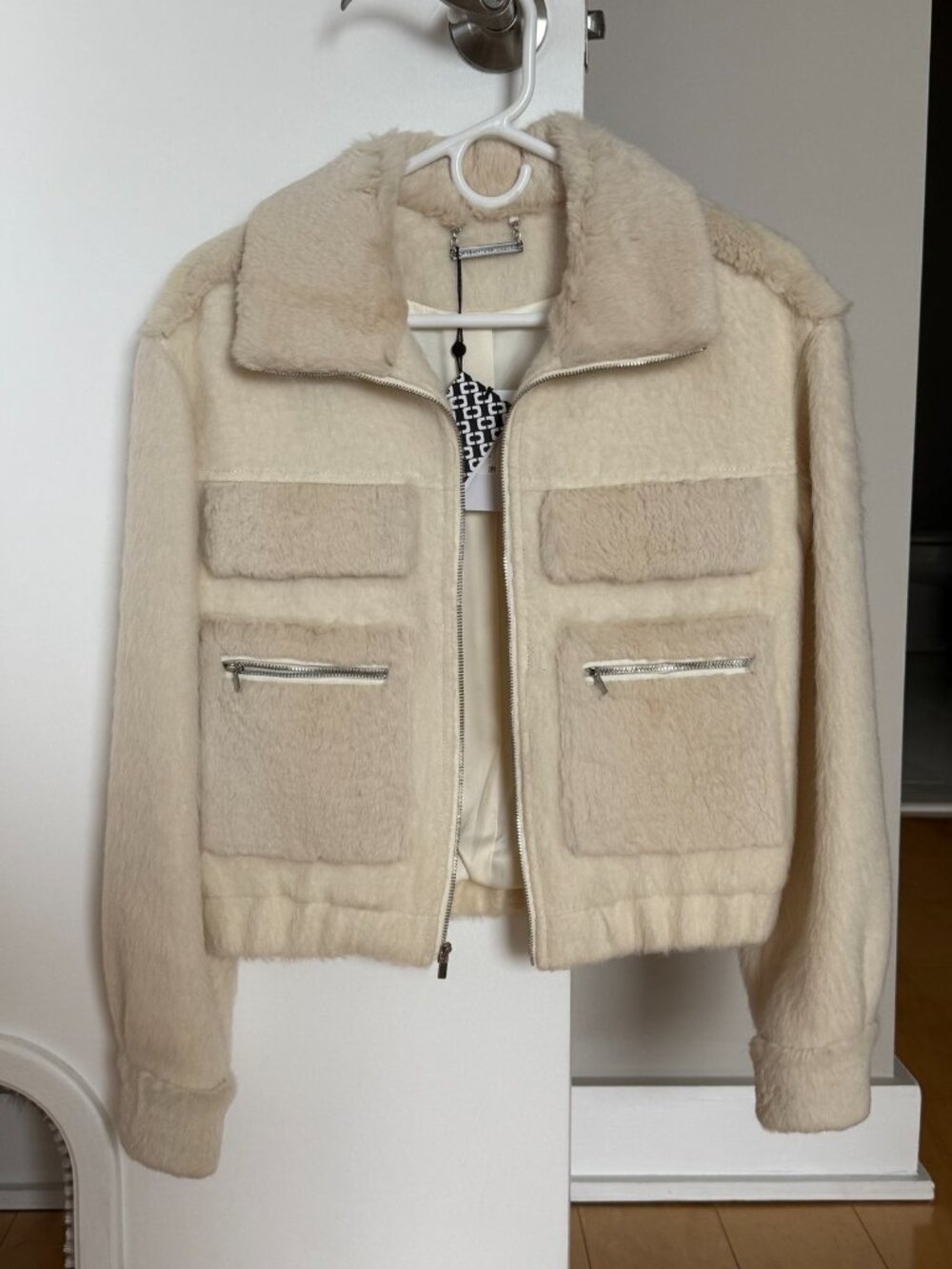 NWT Diane von Furstenberg Rabbit Fur Trim Bomber Size 0 Retails $1,298
